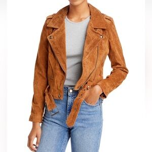 BlankNYC Suede Moto Jacket in color Alder size XS